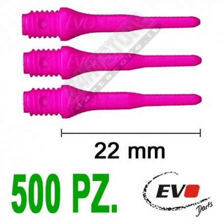 punte in plastica per freccette soft darts Evo Originali - 500 pz. - Rosa fluo Evolution