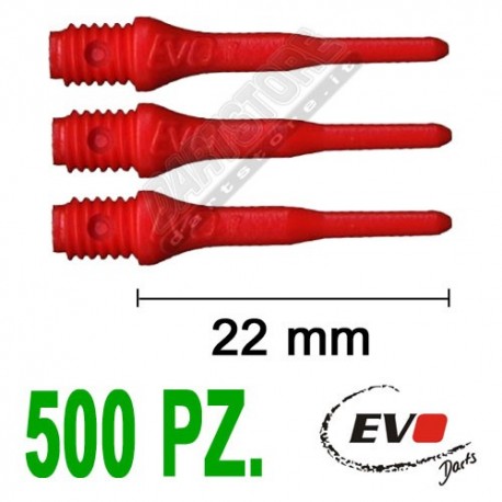 punte in plastica per freccette soft darts Evo Originali - 500 pz. - Rosse Evolution