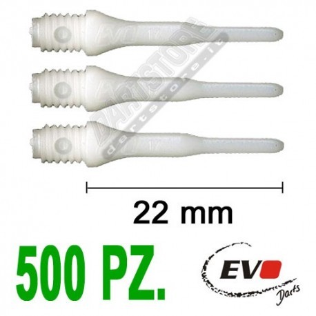 punte in plastica per freccette soft darts Evo Originali - 500 pz. - Bianche Evolution