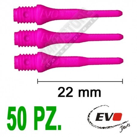 punte in plastica per freccette soft darts Evo Originali - 50 pz. - Rosa fluo Evolution