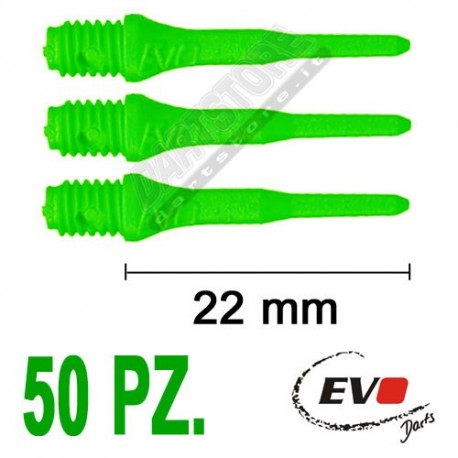 punte in plastica per freccette soft darts Evo Originali - 50 pz. - Verdi fluo Evolution