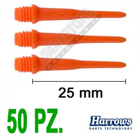 punte in plastica per freccette soft darts Pro Tips - 50 pz. - Arancio Harrows Darts