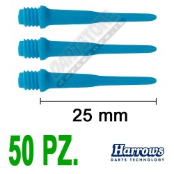 punte in plastica per freccette soft darts Pro Tips - 50 pz. - Azzurre Harrows Darts