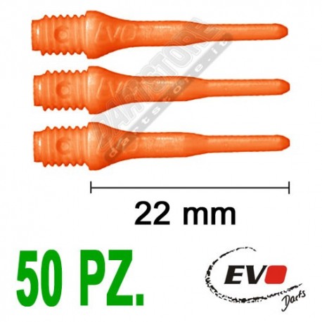 punte in plastica per freccette soft darts Evo Originali - 50 pz. - Arancio Evolution